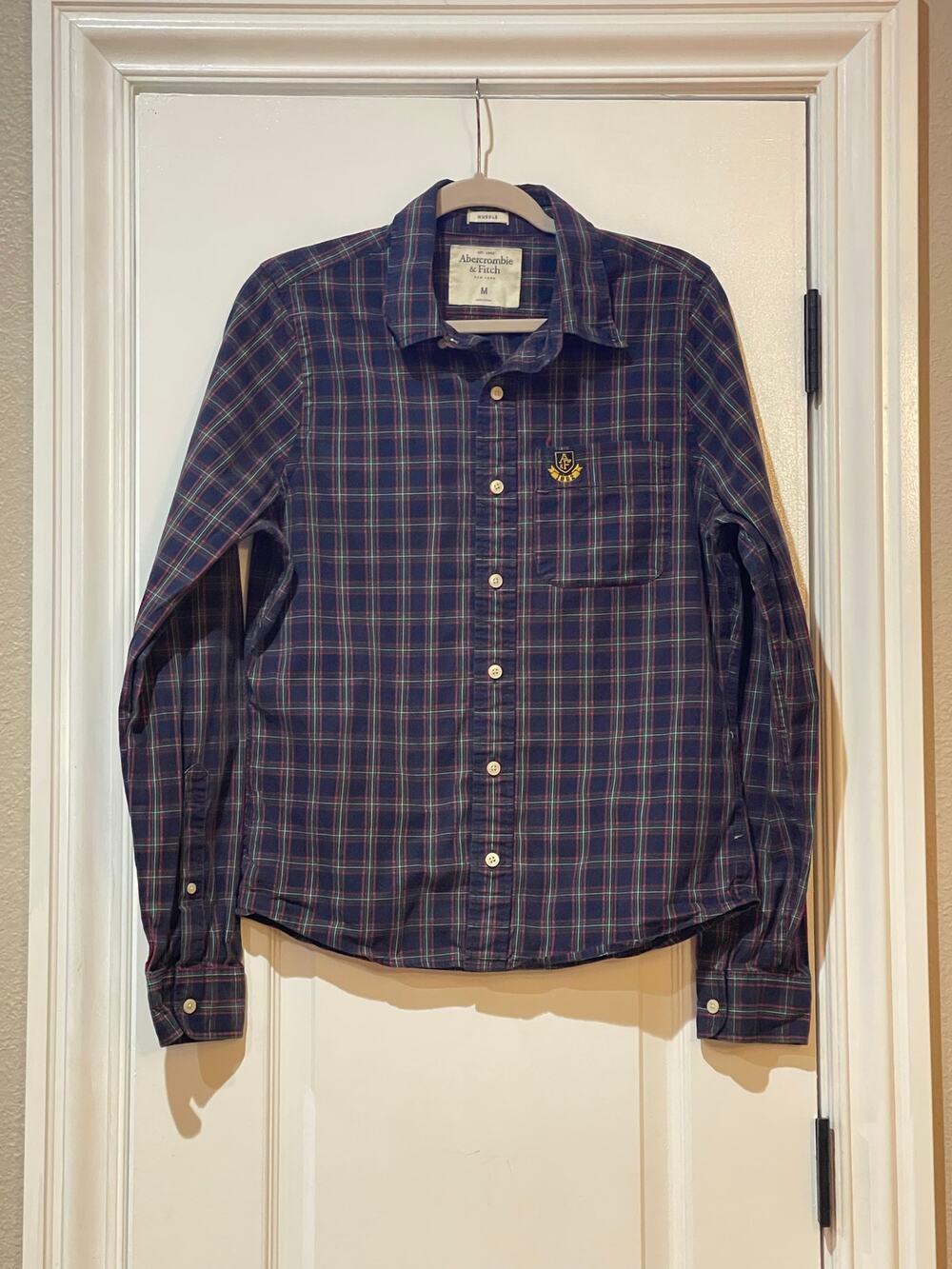 Abercrombie & Fitch Button Up Muscle Shirt Mens Plaid Medium